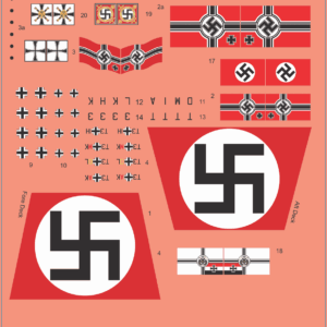 KMS Bismarck Waterslide Decal Set – Ensigns, Deck & Aircraft Markings – Multi Scale Naval Model Decals