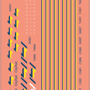 NSW CityRail (1994–2002) “City Decker” Waterslide Decal Set – Multi-Scale Train Model Decals
