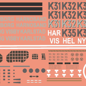 Swedish Navy ‘Visby-Class’ Corvette K31–K35 Decals – Water Decals – Waterslide – Multi-Scale