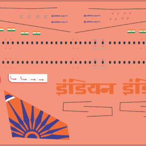 A320 NEO – Indian Airlines – Multi-Scale Waterslide Decal Set