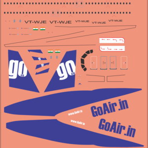 A320 NEO – GoAir – Multi-Scale Waterslide Decal Set