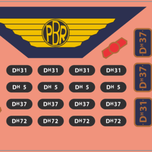 Diesel Hydraulic Locomotive “PBR” – Multi-Scale Waterslide Decals