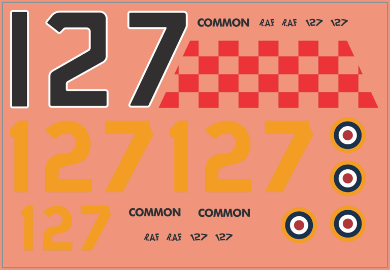 RAF Rescue Launch Markings Multi-Scale Waterslide Decals - ModelMateDecals