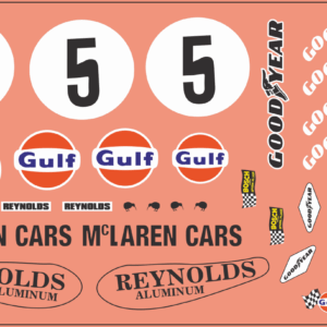 1969 Denny Hulme “McLaren M8B #5 Winner” Multi-Scale Waterslide Decal Set