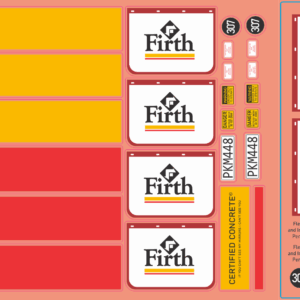 Firth Concrete Truck & Barrel Decals – Multi-Scale Waterslide Decals