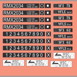 NSW PTC WSC Sleeper Wagon Multi-Scale Waterslide Decals