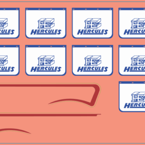 Burgundy Stripes & “Hercules” Mudflap Multi-Scale Waterslide Decals