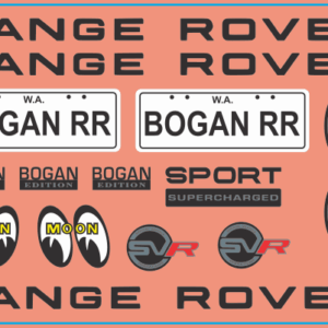 Bogan Range Rover Car Multi-Scale Waterslide Decals