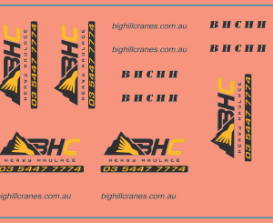 Big Hill Cranes Kenworth Truck Multi-Scale Waterslide Decals