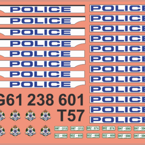 1985 BT1 Victorian Police Car Multi-Scale Waterslide Decals