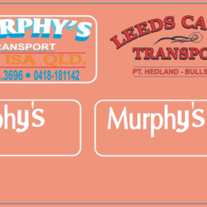 Campbell, Leeds Cattle & Murphey’s Transport – Kenworth Truck – Multi-Scale Waterslide Decals