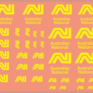 Australian National Railways (Yellow) – Multi-Scale Waterslide Decals