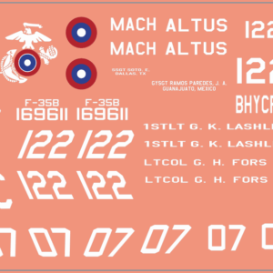Italeri F-35B Lightning II Decals – Multi-Scale Waterslide Decals
