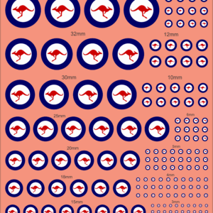 Australia Aircraft Decals Roundel – Multi-Scale Waterslide Decals