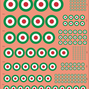 Italy Air Force Roundel & Fin Flash 1915–1922 – Multi-Scale Waterslide Decals