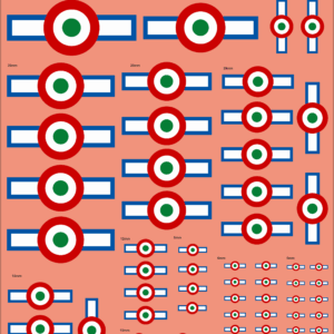 Italian Air Force Roundel & Fin Flash (1943–1944) – Multi-Scale Waterslide Decals