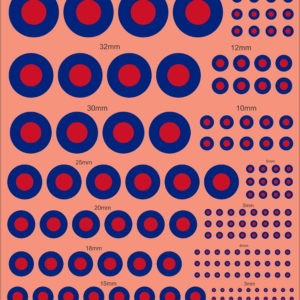 UK RAF Roundel – Multi-Scale Waterslide Decals