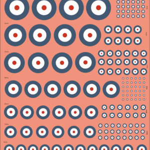 UK RAF Low Visibility Roundel – Multi-Scale Waterslide Decals