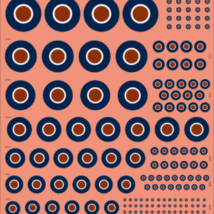 UK RAF BrownCore Roundel – Multi-Scale Waterslide Decals