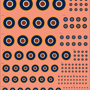 UK RAF HighVis Roundel – Multi-Scale Waterslide Decals