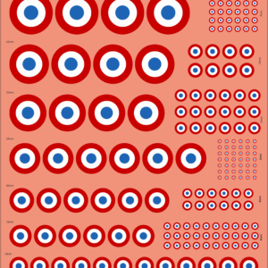 France Military Roundel – Multi-Scale Waterslide Decals