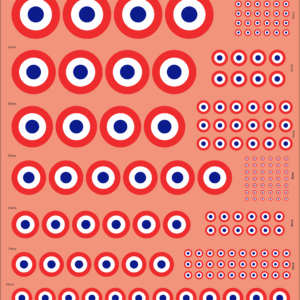 France RAF Style Roundel – Multi-Scale Waterslide Decals