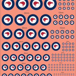 New Zealand Air Force Roundel – Multi-Scale Waterslide Decals