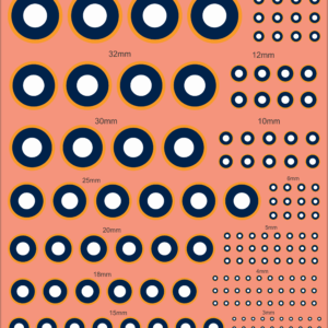 RAF Roundel WW1 Type A (UK) Waterslide & Multiscale Decals