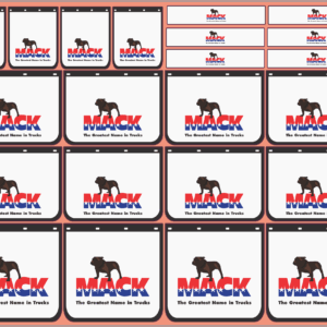 Mudflap Decals – Mack #1 (White Vinyl Media – Multi-Scale 1/14, 1/24, 1/32, 1/50, 1/64, 1/87)