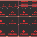 Mudflap Decals – International #2 Black | White Vinyl Media | Multi-Scale (1/14, 1/24, 1/32, 1/50, 1/64, 1/87)