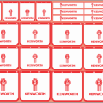 Mudflap Decals – Kenworth #1 | White Vinyl Media | Multi-Scale (1/14, 1/24, 1/32, 1/50, 1/64, 1/87)
