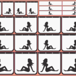 Mudflap Decals – Mudflap Girl #1 Black | White Vinyl | Multi-Scale 1/14, 1/24, 1/32, 1/50, 1/64, 1/87