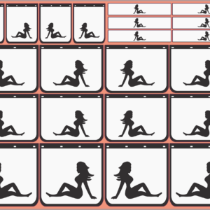 Mudflap Decals – Mudflap Girl #1 Black | White Vinyl | Multi-Scale 1/14, 1/24, 1/32, 1/50, 1/64, 1/87