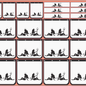 Angel and Devil Mudflap Girls #4 – White Vinyl Waterslide Decal Set (1/14, 1/24, 1/32, 1/50, 1/64, 1/87 Scales)