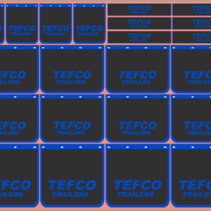 Tefco Mudflap Decals – White Vinyl Waterslide Set for 1/14, 1/24, 1/32, 1/50, 1/64, 1/87 Scale Models