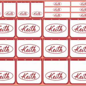 Keith Mudflap Decals – White Vinyl Waterslide Set (1/14, 1/24, 1/32, 1/50, 1/64, 1/87 Scales)
