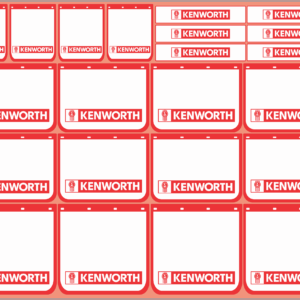 Mudflap Decals – Kenworth #3 | Multi-Scale White Vinyl Waterslide Decals (1/14, 1/24, 1/32, 1/50, 1/64, 1/87)