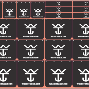 Mudflap Decals – Wilson Trailer Company | White Vinyl Waterslide Decals for 1/14, 1/24, 1/32, 1/50, 1/64, 1/87 Scale Models
