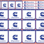 Mudflap Decals – Cummins Signature | White Vinyl – Multi-Scale (1/14, 1/24, 1/32, 1/50, 1/64, 1/87)