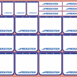Mudflap Decals – Freighter #1 (White Vinyl Media) – Multi-Scale: 1/14, 1/24, 1/32, 1/50, 1/64, 1/87