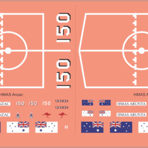 RAN ANZAC Frigate Decals Anzac 150 & Arunta 151 | Naval Scale Model Water Slide Decals ? Model Mate Decals