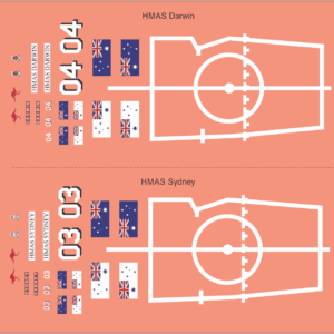 RAN Adelaide-Class FFG Frigate Warship Decals | Naval Scale Model Water Slide Decals ? Model Mate Decals