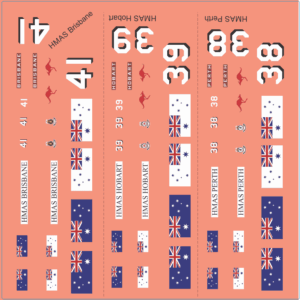 ADF RAN Perth-Class DDG Destroyer Warship Decals | Naval Scale Model Water Slide Decals ? Model Mate Decals