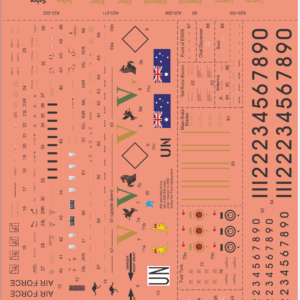 ADF Army S70A-9 Black Hawk Helicopter Decals | Scale Model Water Slide Decals ? Model Mate Decals