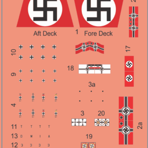 KMS Bismarck Naval Ensign & Aircraft Decal Set | Model Mate Decals