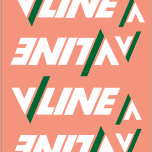 VLine Logo Decals Green/White & Purple/White with Stripe | Railway Model Water Slide Decals ? Model Mate Decals