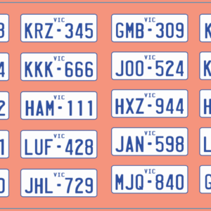 VIC Standard Licence Plates 20 Pair Blue-on-White Decal Set | Model Mate Decals