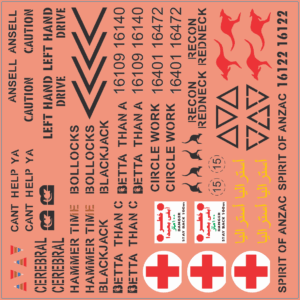 Australian Army ASLAV Decals #1 Standard | Scale Model Water Slide Decals ? Model Mate Decals