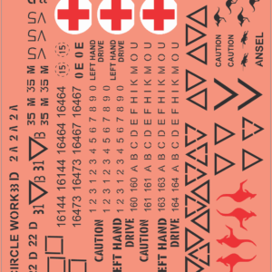 Australian Army ASLAV Decals #2 Generic Basic | Scale Model Water Slide Decals ? Model Mate Decals