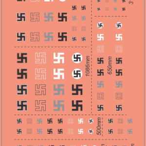 WWII German Aircraft Swastika Decals (All 8 Types) | Scale Model Water Slide Decals ? Model Mate Decals